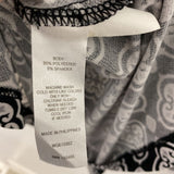 WOMEN'S TOP black white grey pattern L