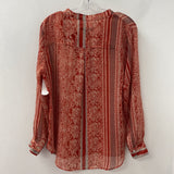 MANGO/MNG WOMEN'S BLOUSE/SHIRT red white grey print L