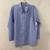 WOMEN'S BLOUSE/SHIRT whie blue stripe M/L