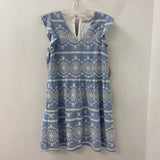 ADELYN RAE WOMEN'S DRESS denim-blue white S