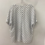RED CORAL WOMEN'S BLOUSE/SHIRT white navy dots S