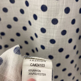 RED CORAL WOMEN'S BLOUSE/SHIRT white navy dots S