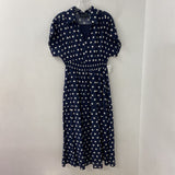 AVERY RAYNE WOMEN'S DRESS navy white dots L