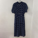 AVERY RAYNE WOMEN'S DRESS navy white dots L