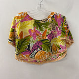TRUE DESTINATIONS WOMEN'S BLOUSE/SHIRT yellow multi floral XL