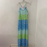 lilly pulitzer WOMEN'S DRESS white blue green M