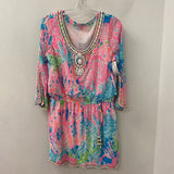 lilly pulitzer WOMEN'S DRESS blue pink white M