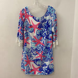 lilly pulitzer WOMEN'S DRESS blue white pink M