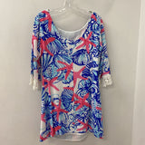 lilly pulitzer WOMEN'S DRESS blue white pink M