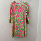 lilly pulitzer WOMEN'S DRESS pink green white orange S