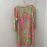 lilly pulitzer WOMEN'S DRESS pink green white orange S