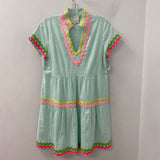 WOMEN'S DRESS mint pink yellow M