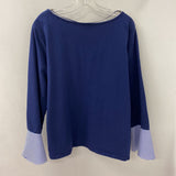 Lord & Taylor WOMEN'S PLUS TOP navy white 3X