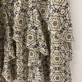 LAURA WOMEN'S PLUS DRESS cream blue black patterned 20