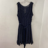 LAURA WOMEN'S PLUS DRESS navy white dots 3X