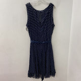 LAURA WOMEN'S PLUS DRESS navy white dots 3X
