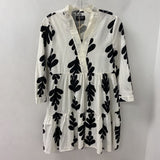 WOMEN'S DRESS white black print S