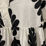 WOMEN'S DRESS white black print S