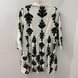 WOMEN'S DRESS white black print S