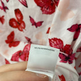 JNY jones new york WOMEN'S BLOUSE/SHIRT white pink butterfly print 16W