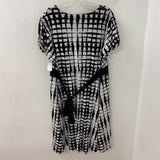 LANE BRYANT WOMEN'S PLUS DRESS white black print 18/20