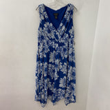 LANE BRYANT WOMEN'S PLUS DRESS blue floral print 18
