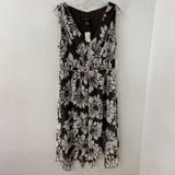 LANE BRYANT WOMEN'S PLUS DRESS brown floral print 18