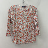 JNY jones new york WOMEN'S T-SHIRT white pink floral M