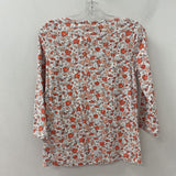 JNY jones new york WOMEN'S T-SHIRT white pink floral M