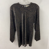 aquascutum WOMEN'S BLOUSE/SHIRT brown paisley 8/10