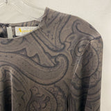 aquascutum WOMEN'S BLOUSE/SHIRT brown paisley 8/10