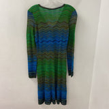 WOMEN'S DRESS greey blu multi wave S