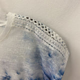 WOMEN'S TOP white blue S