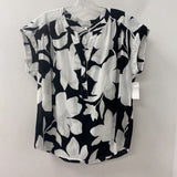 Northern Reflections WOMEN'S BLOUSE/SHIRT white black print M