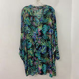 WOMEN'S PLUS TOP black multi tropical 22/24