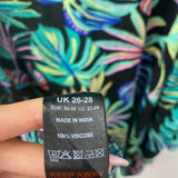 WOMEN'S PLUS TOP black multi tropical 22/24