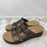 CLARKS WOMEN'S SANDALS taupe metallic 10