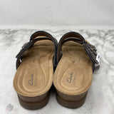 CLARKS WOMEN'S SANDALS taupe metallic 10