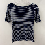 TOMMY HILFIGER WOMEN'S T-SHIRT navy white stripe S