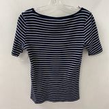 TOMMY HILFIGER WOMEN'S T-SHIRT navy white stripe S