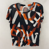 SANDRO WOMEN'S T-SHIRT black orange white M