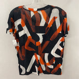 SANDRO WOMEN'S T-SHIRT black orange white M