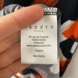 SANDRO WOMEN'S T-SHIRT black orange white M
