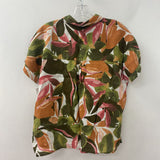 rachel zoe WOMEN'S BLOUSE/SHIRT green pink multi floral L