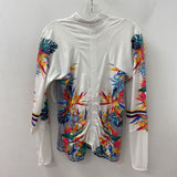 LUCKY IN LOVE WOMEN'S ACTIVE TOP white multi tropical M(8-10)