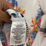 LUCKY IN LOVE WOMEN'S ACTIVE TOP white multi tropical M(8-10)