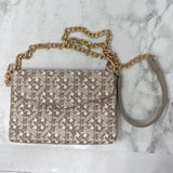 ANNE KLEIN WOMEN'S BAG beige white owven pattern