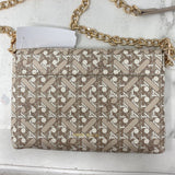 ANNE KLEIN WOMEN'S BAG beige white owven pattern
