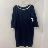 TALBOTS WOMEN'S DRESS navy white 14