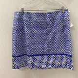 TALBOTS WOMEN'S SKIRT white blue print 16